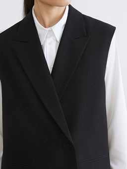 Kruvaze Yaka Kad?n Klasik Yelek