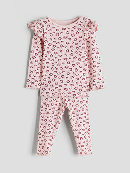 Bisiklet Yaka Bask?l? K?z Bebek Pijama Tak?m?