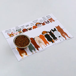 Коврик под миску Пижон 43 х 28 см Собачки в ожидании  фото 2