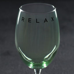 Бокал для вина с надписью Relax, 360 мл, зеленый