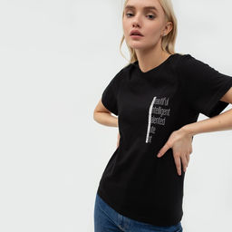 Футболка женская KAFTAN «Beautiful», чёрный, р-р 44-46