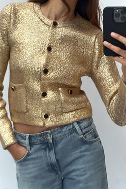 FOIL KNIT CARDIGAN - Zara фото 2