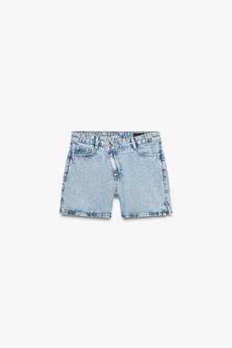Z1975 HIGH-WAIST CROSSOVER WAIST DENIM SHORTS - Zara фото 21