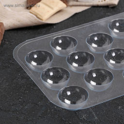 Форма для шоколада и конфет пластиковая Конфеты сферы, 30 мм, цвет прозрачный - Simaland фото 5