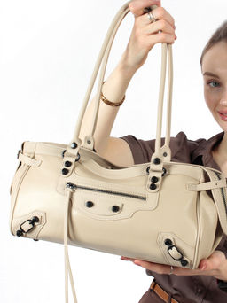 LACCOMA сумка АЛ3093-бежевый натуральная кожа хлопок  фото 3