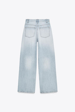 HIGH-WAIST WIDE-LEG TRF JEANS - Zara фото 50