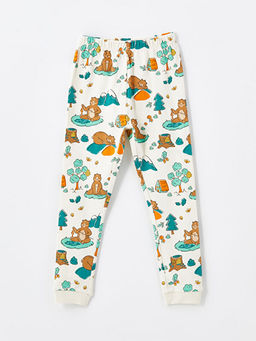 Beli Lastikli Bask?l? Erkek Bebek Pijama Alt