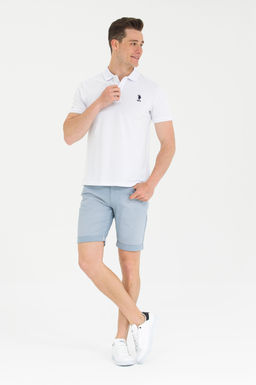 Футболка-поло U.S. Polo Assn базовая белая хлопок с эластаном  фото 18