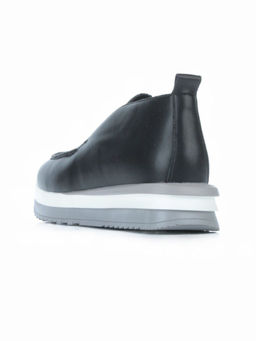 01-5576-1 BLACK Ботинки демисезонные женские (натуральная кожа, байка)