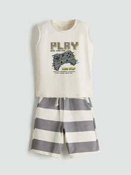 Bask?l? Erkek ?ocuk Atlet ve ?ort 2li