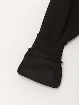 Kap??onlu Bask?l? Uzun Kollu K?z ?ocuk Elbise