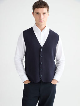 Standart Kal?p V Yaka Erkek Triko Yelek