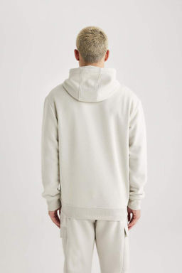 Толстовка обычного кроя с капюшоном на мягкой подкладке и на молнии - Defacto фото 10