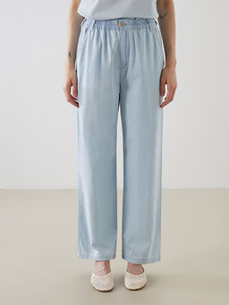 Beli Lastikli Straight Fit Kad?n Jean Pantolon