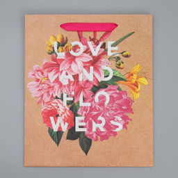 Пакет крафтовый вертикальный Love and flowers, 23 х 27 х 11,5 см - Дарите счастье фото 5