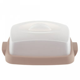 Масленка пластмассовая Таира 17х12х7см, прозрачная крышка, мокко (Россия) - Домашняя мода фото 3