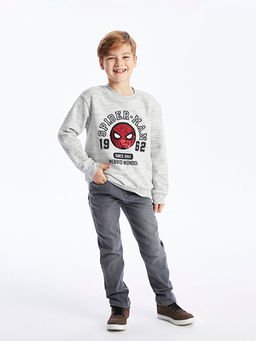Bisiklet Yaka Spiderman Bask?l? ?ift Y?nl? Payetli Uzun Kollu Erkek ?ocuk Sweatshirt - Waikiki фото 2