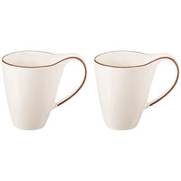 Набор кружек 2 пр. 400 мл 13,5*9*11,5 см "Терра" бежево-белый