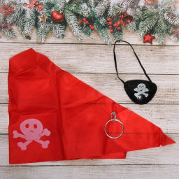 Цена за 4шт. Набор карнавальный "Пират" (бандана, наглазник, серьга)