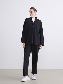 Dik Yaka Oversize Kad?n Sweatshirt