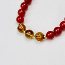 Браслет регулируемый мужской из Сердолика и Цитрина "Свадхистана" от 19 см