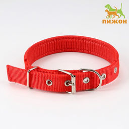 Ошейник Комфорт комбинированный, 55 х 2,5 см, ОШ 40-50 см, красный