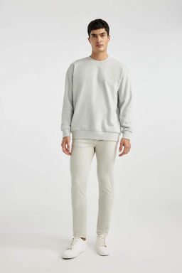 Базовый свитшот Oversize с круглым вырезом - Defacto фото 2