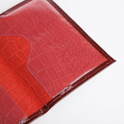 Обложка для паспорта, красный-бордовая