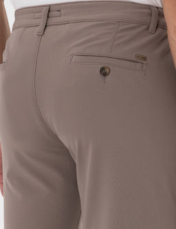 Bej Slim Fit Esnek Jogger Kanvas Pantolon