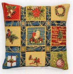 Новогодние сюрпризы- гобеленовая наволочка 35х65 см