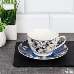 Чайный набор 2 предмета 270 мл / 19-276# /уп 6/ Кобальт в подарочной упаковке