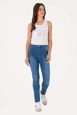 Kad_n A__k Mavi Jean Pantolon Sepette S_rpriz _ndirim