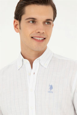 Мужская синяя рубашка с коротким рукавом - U.s. polo assn фото 2