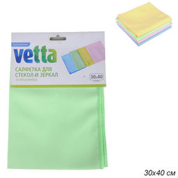 Салфетка из микрофибры для стекол и зеркал / 448-073 /уп 12/