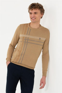 Мужской светло-коричневый меланжевый свитер Неожиданная скидка в корзине