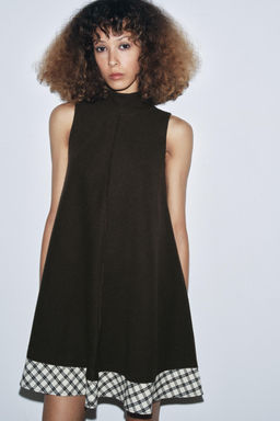 CHECK COMBINED MINI DRESS - Zara фото 2