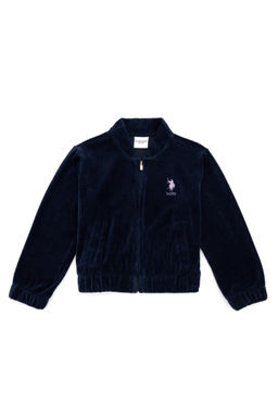 Свитшот для девочки U. S. Polo Assn темно-синий из хлопка - U.s. polo assn фото 2