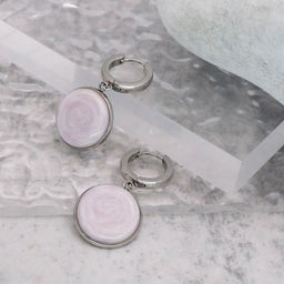 Серьги из муранского стекла PINK CLOUD LS3521 - Vloes фото 2