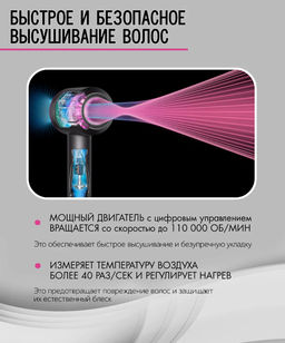 Профессиональный фен для волос с ионизацией,магнитная насадка 1шт. - Buro фото 3