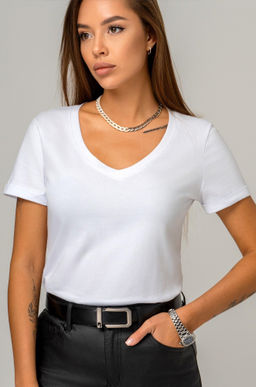 Женская футболка с V образным вырезом Happyfox