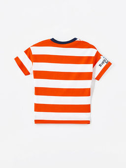 Bisiklet Yaka K?sa Kollu Nostaljik Maymun Bask?l? Erkek Bebek Ti??rt - Waikiki фото 2