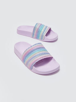 Bask?l? Tek Bantl? K?z ?ocuk Terlik - Waikiki фото 3