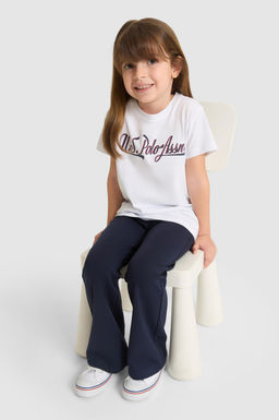 K_z _ocuk Beyaz Fit Bisiklet Yaka Basic Ti__rt - U.s. polo assn фото 4