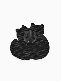 Значок Котики влюблённые, цветной в чёрном металле