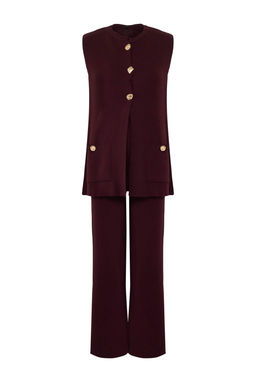 Murdum Genis Kal?p Dugme Detayl? Yelek-Pantolon Triko Alt-Ust Tak?m TWOAW25AU00084