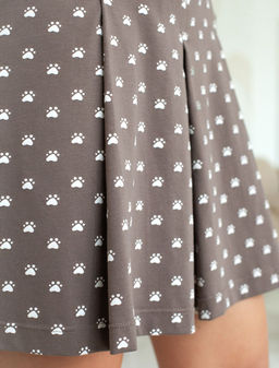 Юбка-шорты в складку с карманами из 100% хлопка с принтом - Vilatte фото 7