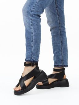 08-XT148-011 BLACK Босоножки женские (натуральная кожа)