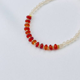 Браслет из Кварца и Сердолика 18 см +