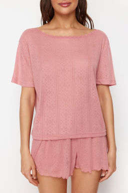 Trendyolmilla Cok Renkli 2li Paket Pointel Ajurlu/Delikli Orme Pijama Ustu THMSS24PT00276  фото 5