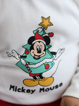 Bisiklet Yaka Uzun Kollu Mickey Mouse Bask?l? Erkek Bebek 3l? Tak?m - Waikiki фото 3